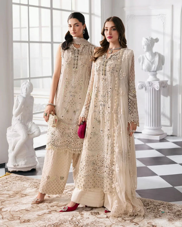 maria b unstitched embroidered chiffon suit bd-3007