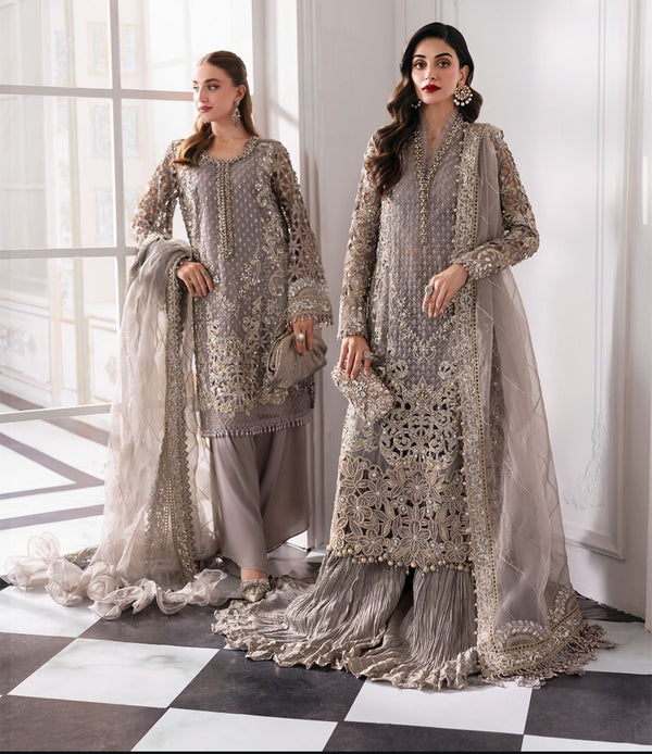 maria b unstitched embroidered organza suit bd- 3006