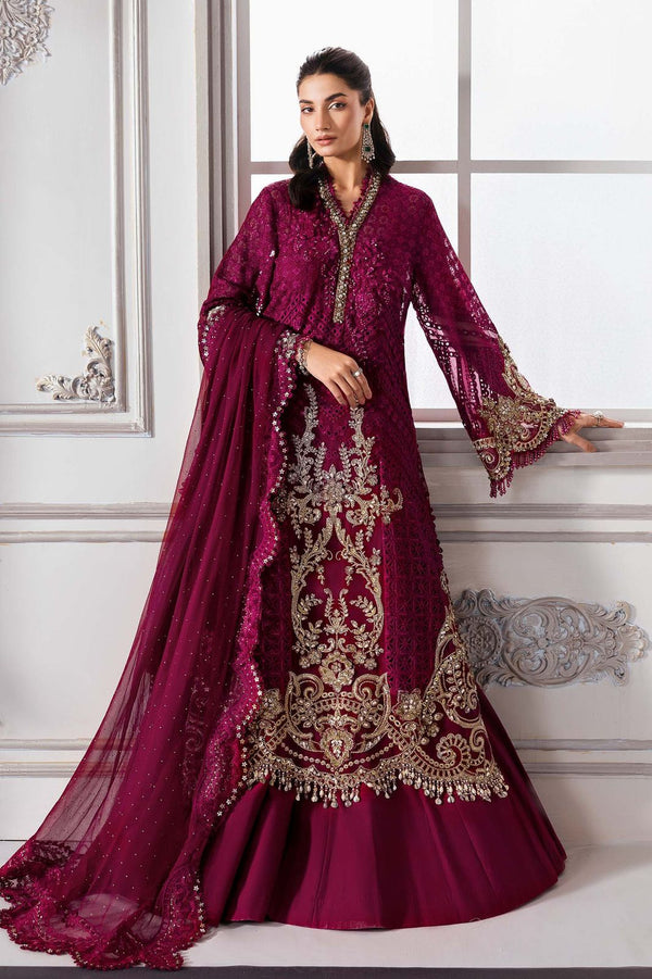 MARIA B 3 Piece Unstitched Embroidered Chiffon Suit | BD-3003