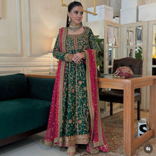 Haris Shakeel-Elegant Green Embroidered Dress -
