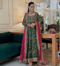 Haris Shakeel-Elegant Green Embroidered Dress -